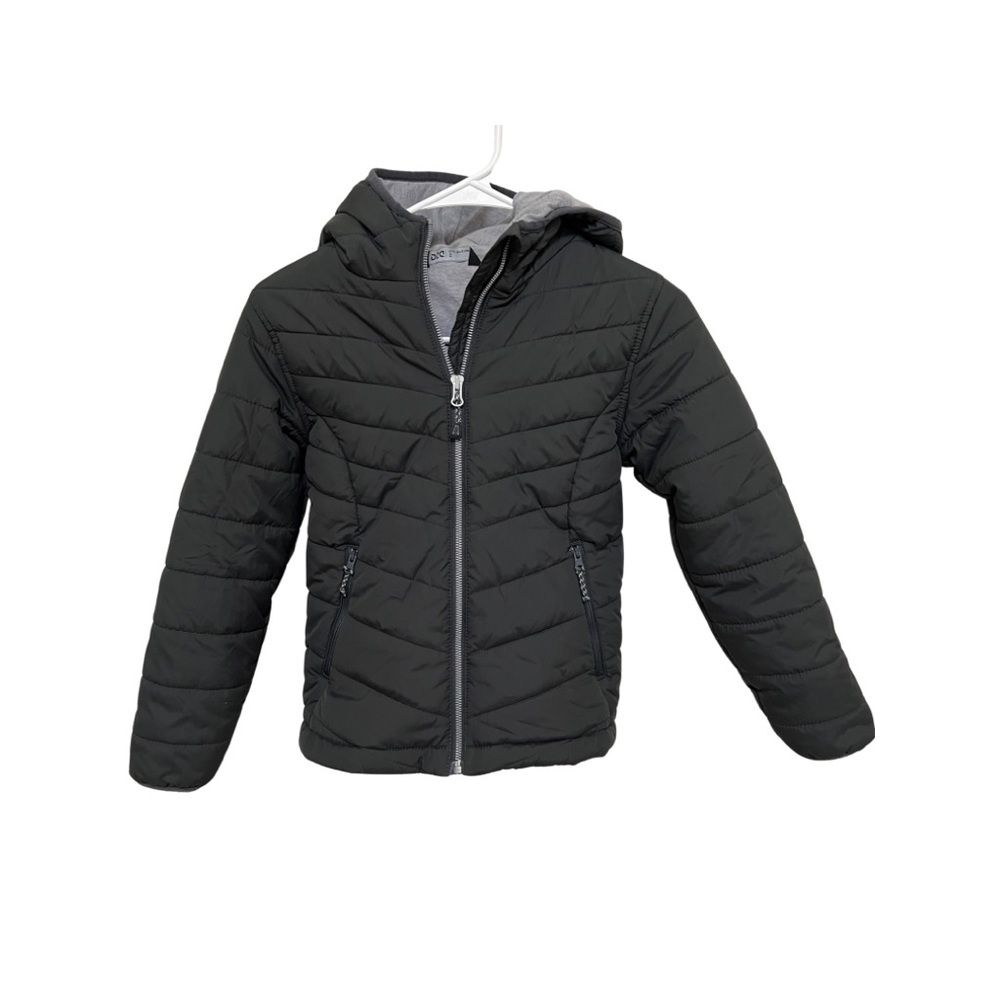 DSG Girls Dark Gray Hooded Winter Puffer Lined Jacket   Size Small